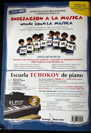 Libro de piano Escuela Tchokov