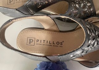 Sandalias Cuña Pitillos Talla 36 Metalizadas