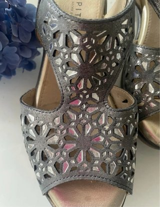 Sandalias Cuña Pitillos Talla 36 Metalizadas