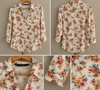 Blusa Zara Estampada Flores