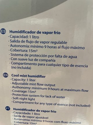 Humidificador Minidrop Miniland
