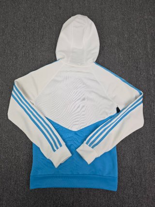 Adidas Vintage Blue White Zip Hoodie Jacket M