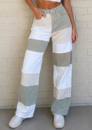 Pantalón vaquero patchwork
