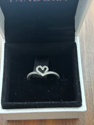 Anillo Pandora Corazón Brillante Plata
