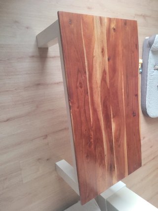 Mesa de centro madera y beige