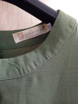 Vestido verde oliva manga larga