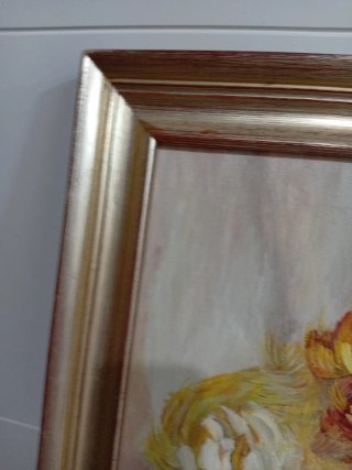 Cuadro Óleo Flores Amarillas y Blancas