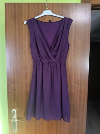 Vestito corto viola da donna