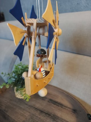 Móvil Barco Marinero Madera Decoración Náutica