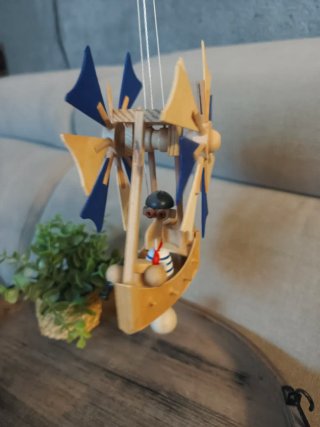 Móvil Barco Marinero Madera Decoración Náutica
