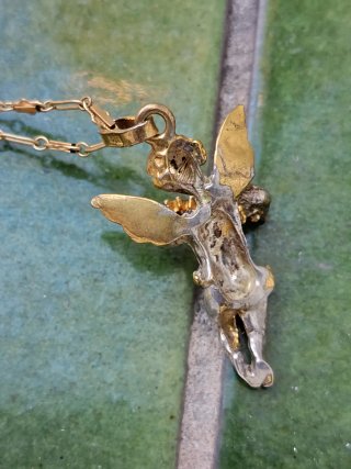 Colgante Ángel  Plata y cadena de Oro bajo