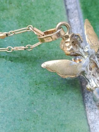 Colgante Ángel  Plata y cadena de Oro bajo