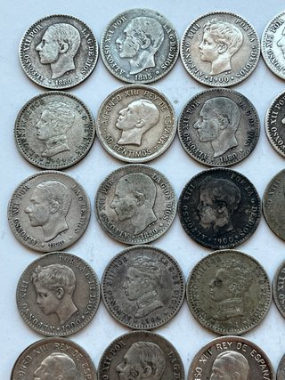 Lote 21 monedas 50 céntimos plata España