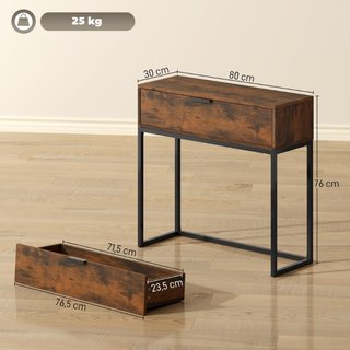 Mesa consola de entrada con cajón, diseño industri