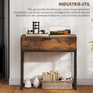 Mesa consola de entrada con cajón, diseño industri