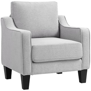 Sillón moderno de tela con acolchado grueso y muel