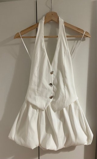 Vestido Zara Talla S Blanco