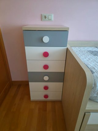 Mueble juvenil con cama y cajones