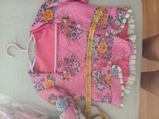Traje Fallera Niña Morado y Rosa