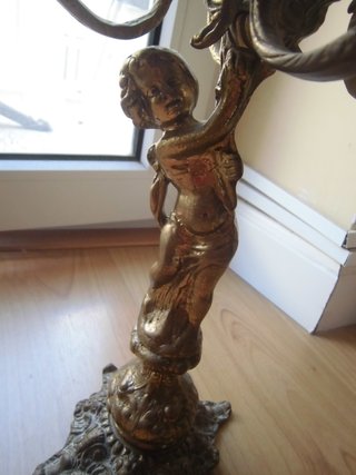 ANTIGUO CANDELABRO DE CINCO BRAZOS EN BRONCE