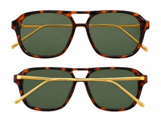 Gafas de sol aviador tortuga y oro