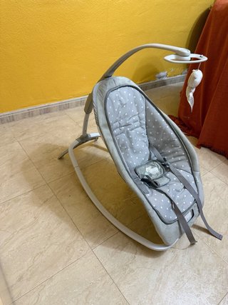 Hamaca Mecedora Bebé Gris Lunares