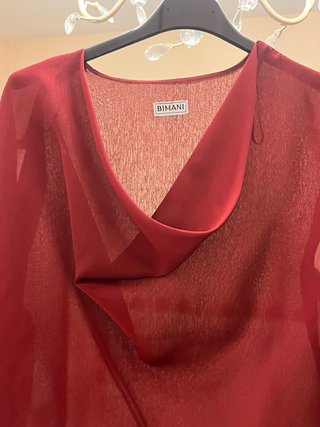 Conjunto fiesta organza/seda cereza T.L
