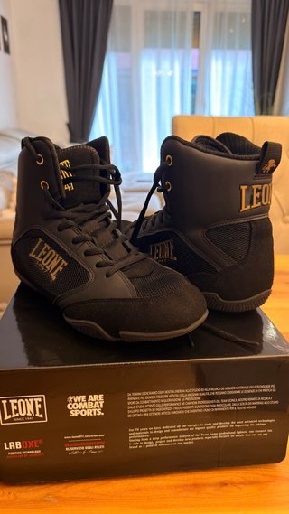 Botas Boxeo Leone 1947 Mujer T.37 Negra Dorada