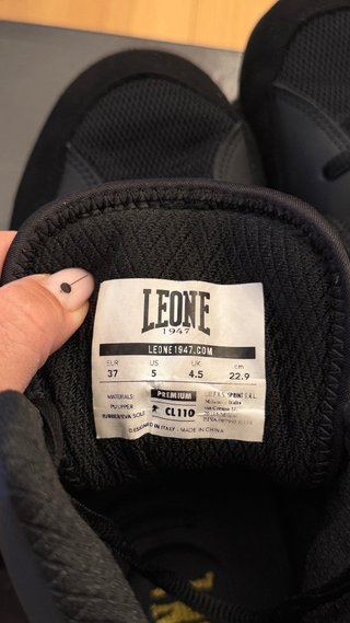 Botas Boxeo Leone 1947 Mujer T.37 Negra Dorada