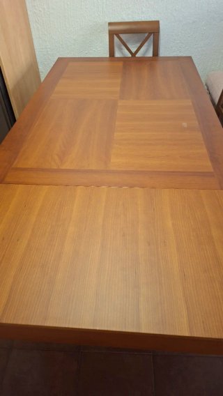 Mesa comedor de cerezo macizo y 6 sillas