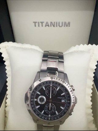 Reloj Titanium Hombre Negro/Plateado