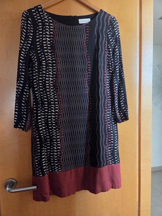 Vestido Javier Simon Talla 40 Negro/Rojo
