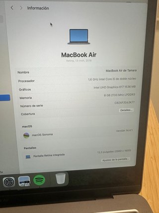MacBook Air Retina de 13,3” 2018, (A1932)