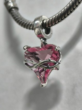 Colgante Corazón Rosa con Espinas