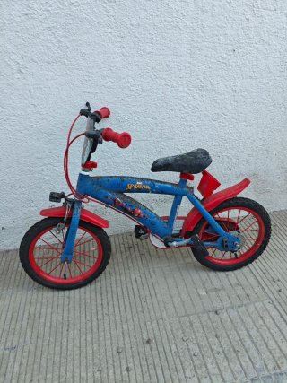 Bicicleta Infantil Spiderman Azul y Roja