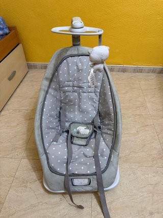 Hamaca Mecedora Bebé Gris Lunares