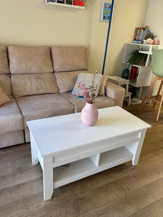 Mesa de centro elevable blanca