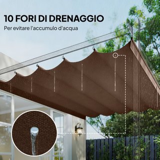 Cubierta para Gazebo Pérgola 4x3 m en Poliéster Tr