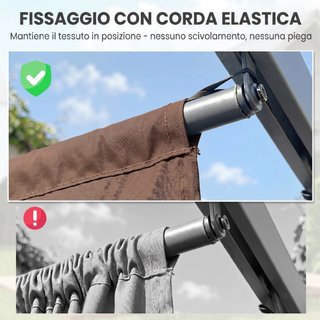Cubierta para Gazebo Pérgola 4x3 m en Poliéster Tr