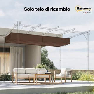 Cubierta para Gazebo Pérgola 4x3 m en Poliéster Tr
