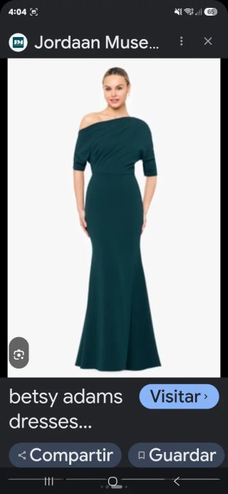 Vestido de gala asimétrico verde