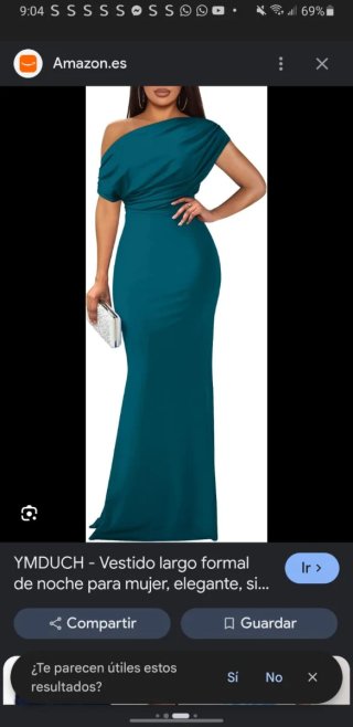 Vestido de gala asimétrico verde