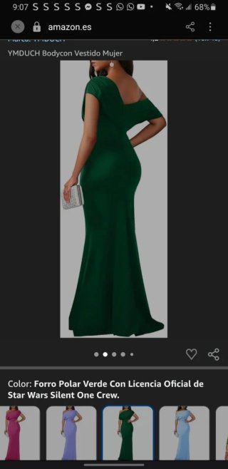 Vestido de gala asimétrico verde