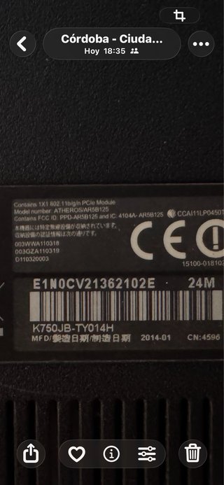 Asus K750JB 17” Intel Core i7 Negro