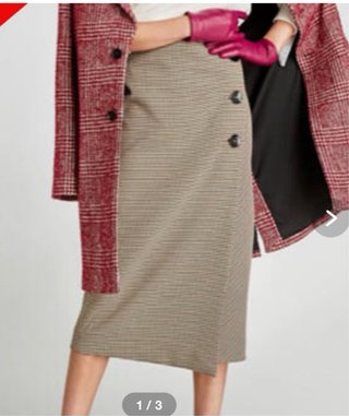 Falda midi Zara cuadros