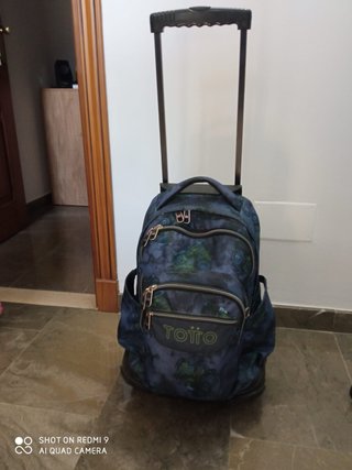 Mochila Totto con ruedas azul y verde