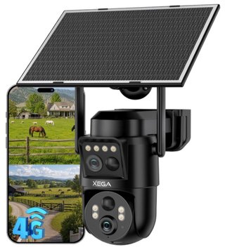 Cámara Vigilancia Xega 4G LTE Solar Doble Lente