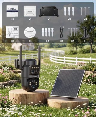 Cámara Vigilancia Xega 4G LTE Solar Doble Lente