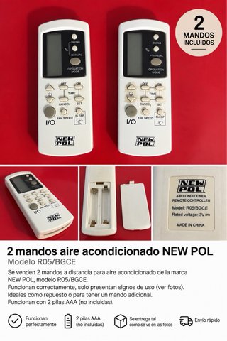 2 Mandos Aire Acondicionado NEW POL R05/BGC