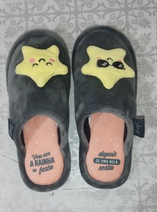 Zapatillas de casa terciopelo con estrellas